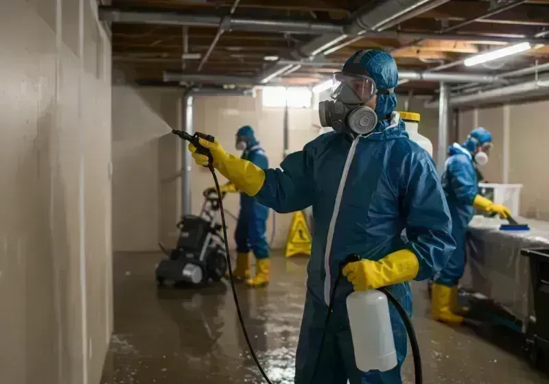 Basement Sanitization and Antimicrobial Treatment process in Foster, RI